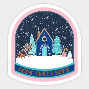 Home Sweet Home - Gingerbread House Snow Globe by Cecca Designs Sticker